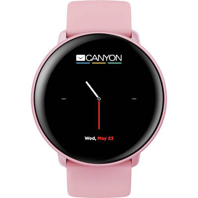 Smartwatch CANYON Marzipan, Aluminiu roz, curea silicon roz