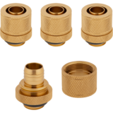 Hydro X Series XF Compression 10/13mm (3/8 / 1/2") ID/OD Fitting Four Pack - Gold"