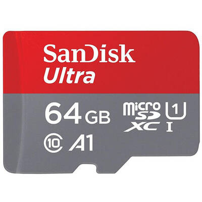Card de Memorie SanDisk Ultra Android microSDXC 64GB UHS-I Clasa 10 A1 100 MB/s + Adaptor SD