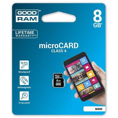 Card de Memorie GOODRAM Micro SDHC, 8GB, Clasa 4