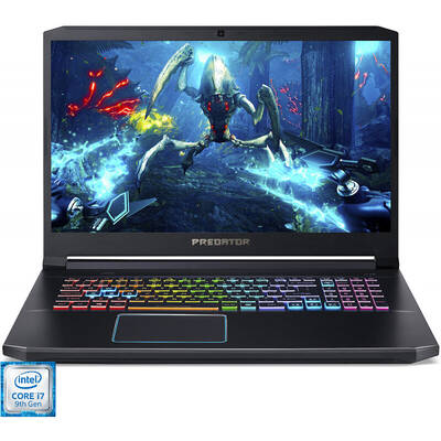 Laptop Acer Gaming 17.3'' Predator Helios 300 PH317-53, FHD IPS 144Hz, Procesor Intel Core i7-9750H (12M Cache, up to 4.50 GHz), 16GB DDR4, 1TB 7200 RPM + 512GB SSD, GeForce RTX 2070 8GB, Win 10 Home, Black