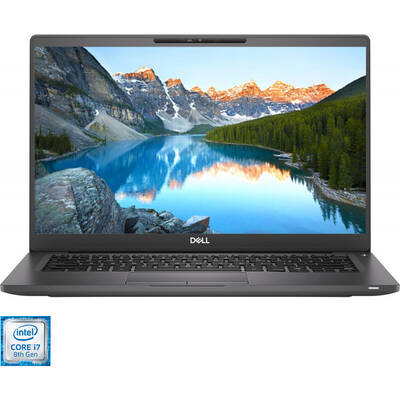 Laptop Dell 14'' Latitude 7400 (seria 7000), FHD, Procesor Intel Core i7-8665U (8M Cache, up to 4.80 GHz), 8GB DDR4, 512GB SSD, GMA UHD 620, Linux, Carbon Fiber, 3Yr