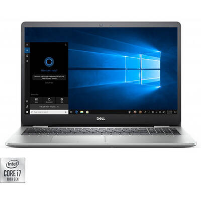 Laptop Dell 15.6'' Inspiron 5593 (seria 5000), FHD, Procesor Intel Core i7-1065G7 (8M Cache, up to 3.90 GHz), 16GB DDR4, 512GB SSD, Intel Iris Plus, Win 10 Home, Platinum Silver, 3Yr CIS
