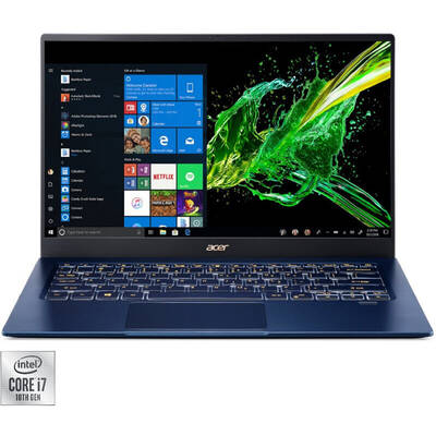 Ultrabook Acer 14'' Swift 5 SF514-54T, FHD IPS Touch, Procesor Intel Core i7-1065G7 (8M Cache, up to 3.90 GHz), 8GB DDR4, 1TB SSD, GMA Iris Plus, Win 10 Home, Blue
