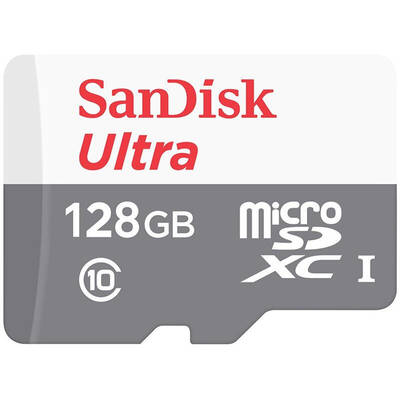 Card de Memorie SanDisk Android microSDXC Ultra 128GB UHS-I U10 Class 10 80 MB/s + Adaptor SD