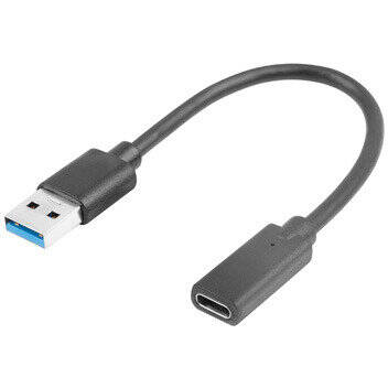 Adaptor LANBERG USB TYPE-C(F)- USB Type-A (M)  15cm Black