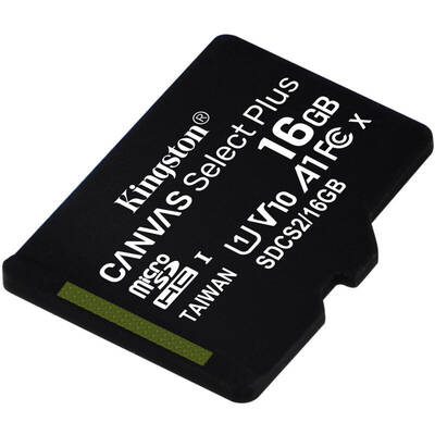 Card de Memorie Kingston Micro SDHC Canvas Select Plus 100R, 16GB, Clasa 10, UHS-I