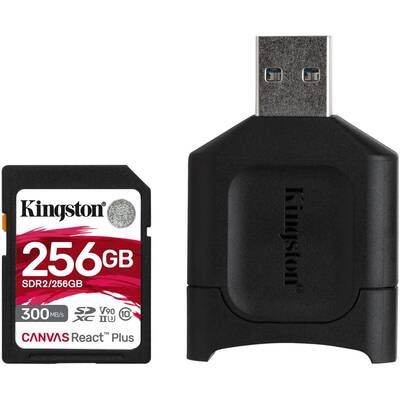 Card de Memorie Kingston SDXC UHS-II U3 Canvas React PLUS 256GB Clasa 10 + cititor USB