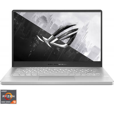 Laptop Asus Gaming 14'' ROG Zephyrus G14 GA401IV, WQHD, Procesor AMD Ryzen 9 4900HS (8M Cache, up to 4.40 GHz), 16GB DDR4, 1TB SSD, GeForce RTX 2060 6GB, No OS, White