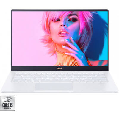 Ultrabook Acer 14'' Swift 5 SF514-54T, FHD IPS Touch, Procesor Intel Core i5-1035G1 (6M Cache, up to 3.60 GHz), 16GB DDR4X, 512GB SSD, GMA UHD, Linux, Moonstone White