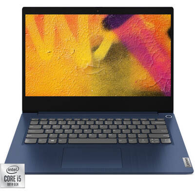 Ultrabook Lenovo 14'' IdeaPad 3 14IIL05, FHD, Procesor Intel Core i5-1035G1 (6M Cache, up to 3.60 GHz), 8GB DDR4, 512GB SSD, GMA UHD, No OS, Abyss Blue