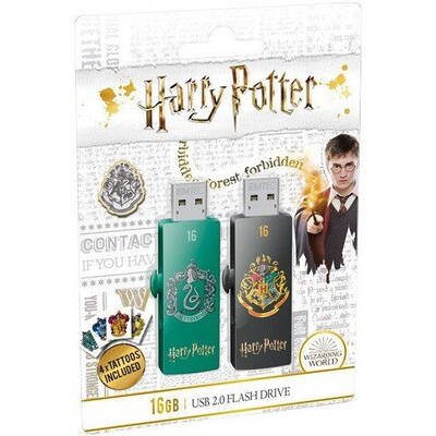 Memorie USB Emtec 2-Pack M730 Harry Potter 16GB USB 2.0 Hogwarts/Slytherin