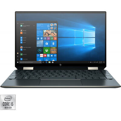 Ultrabook HP 13.3'' Spectre x360 13-aw0030nq, FHD IPS Touch, Procesor Intel Core i5-1035G4 (6M Cache, up to 3.70 GHz), 8GB DDR4, 512GB SSD, Intel Iris Plus, Win 10 Home, Poseidon Blue