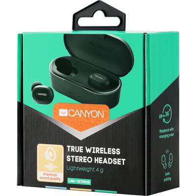 Casti Bluetooth CANYON CND-TBTHS2B, Fully Wireless Stereo Black