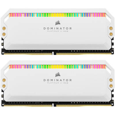 Memorie RAM Corsair Dominator Platinum RGB White 32GB DDR4 3200MHz CL16 Dual Channel Kit