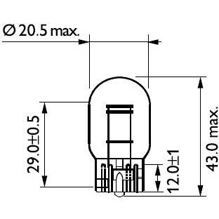 Philips Bec, lampa frana / lampa spate W3x16q, 21/5W, 12V, 12066B2, Set 10 buc, Pret/Buc