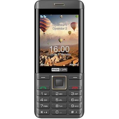 Telefon Mobil Maxcom Classic MM236, cu butoane, Dual SIM, Black/Gold