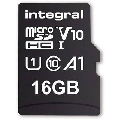 Card de Memorie Integral 16GB MICRO SDHC 100V10, Read 100MB/s U1 V10 + ADAPTER