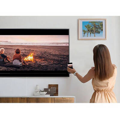 Televizor Samsung Smart TV QLED The Frame QE55LS03TAU Seria LS03T 138cm negru 4K UHD HDR
