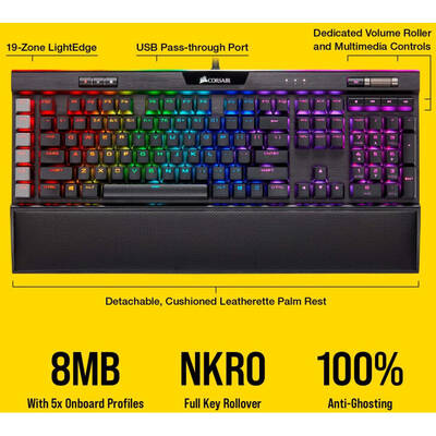Tastatura Corsair Gaming K95 RGB Platinum XT Cherry MX Speed Mecanica