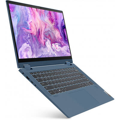 Ultrabook Lenovo 14'' IdeaPad Flex 5 14IIL05, FHD Touch, Procesor Intel Core i5-1035G1 (6M Cache, up to 3.60 GHz), 8GB DDR4, 512GB SSD, GMA UHD, Win 10 Home, Light Teal