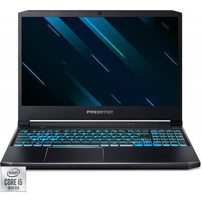 Laptop Acer Gaming 15.6'' Predator Helios 300 PH315-53, FHD IPS 144Hz, Procesor Intel Core i5-10300H (8M Cache, up to 4.50 GHz), 16GB DDR4, 256GB SSD, GeForce RTX 2060 6GB, Win 10 Home, Abyssal Black
