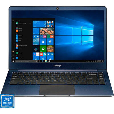 Laptop Prestigio 14.1'' SmartBook 141S, FHD IPS, Procesor Intel Celeron N3350 (2M Cache, up to 2.4 GHz), 3GB, 32GB eMMC, GMA HD 500, Win 10 Home, Blue