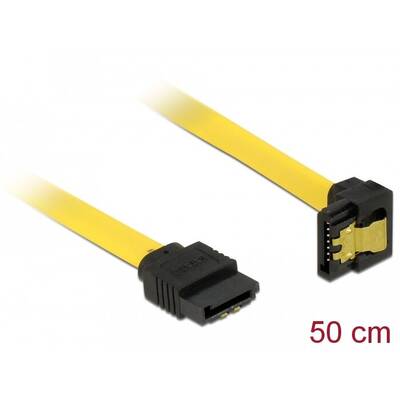 DELOCK SATA unghi vertical-drept 6 Gb/s 50 cm, galben