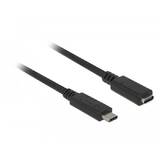 85532, USB (USB 3.1 Gen 1) cu port USB Type-C tată > port mamă, 3 A, de 0,5 m, negru