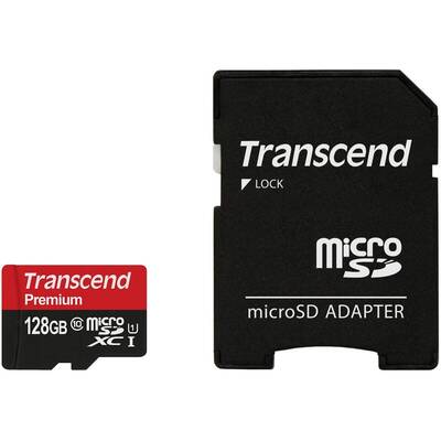 Card de Memorie Transcend microSDXC 128GB Class 10, UHS1 + Adaptor