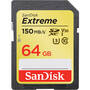 Card de Memorie SanDisk Extreme SD UHS-I 64GB, C10, U3, V30, 150/60 MB/s