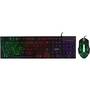 Kit Periferice Spacer USB, tastatura RGB rainbow + mouse optic 7 culori, black, "SP-GK-01"