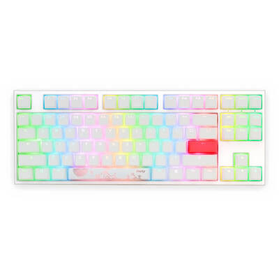 Tastatura Ducky Gaming One 2 TKL Pure White RGB Cherry MX Red Mecanica