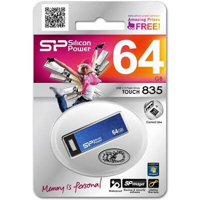 Memorie USB SILICON-POWER Touch 835 64GB 2.0 Blue