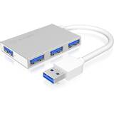 ICY BOX USB 3.0 4-Port Silver/White Thin