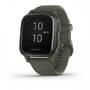 Smartwatch Garmin Venu Sq Music Edition, aluminiu negru, curea silicon verde