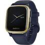 Smartwatch Garmin Venu Sq Music Edition, aluminiu auriu, curea silicon albastru inchis