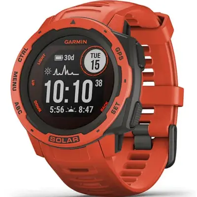 Smartwatch Garmin Instinct Solar, GPS, Flame Red