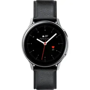 Smartwatch Samsung Galaxy Watch Active 2 (2019), 40 mm, otel argintiu, curea piele negru, LTE, Wi-Fi, Bluetooth, GPS, NFC, rezistent la apa