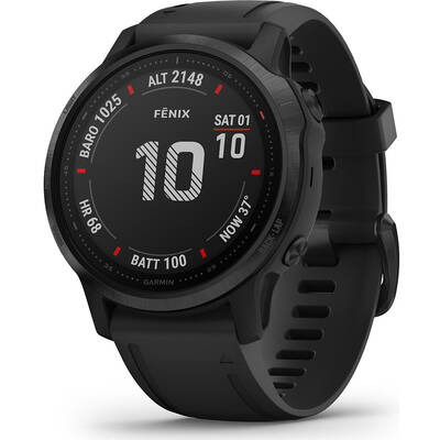 Smartwatch Garmin Fenix 6S PRO, negru, curea silicon negru