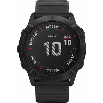 Smartwatch Garmin Fenix 6X PRO, 51 mm, negru, curea silicon negru