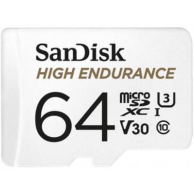 Card de Memorie SanDisk Micro SDXC High Endurance Clasa 10 64GB + Adaptor
