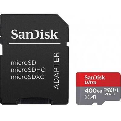 Card de Memorie SanDisk Ultra 400GB microSDXC 120MB/s A1 Class 10 UHS-I + SD Adapter