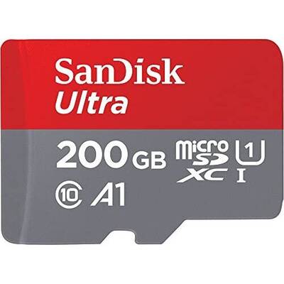 Card de Memorie SanDisk Ultra 200GB microSDXC 120MB/s A1 Class 10 UHS-I + SD Adapter