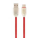 Premium rubber Micro-USB charging and data cable, 1m, red