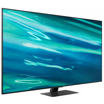 Televizor Samsung LED Smart TV QLED 65Q80A Seria Q80A 163cm argintiu-negru 4K UHD HDR