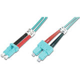Cablu Assmann DIGITUS Fiber Optic Patch Cord LC to SC Multimode 50/125 m Duplex 1m Class OM3