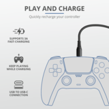 Accesoriu gaming TRUST GXT 226 Play & Charge Cable 3m pentru PS5