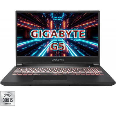 Laptop GIGABYTE Gaming 15.6'' G5 KC, FHD 144Hz, Procesor Intel Core i5-10500H (12M Cache, up to 4.50 GHz), 16GB DDR4, 512GB SSD, GeForce RTX 3060 6GB, Free DOS, Black