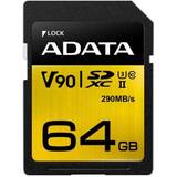 Card de Memorie ADATA 64GB Premier ONE SDXC UHS-II U3 Class 10, R/W up to 290/260 MB/s